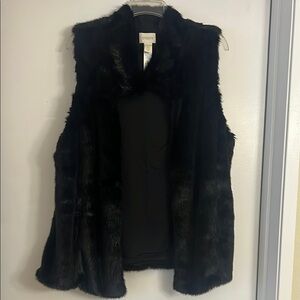 Chico's Black Faux Fur Vest